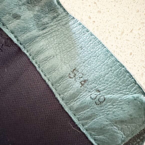 Antelope Women 39/8.5 Teal Blue Heeled Leather Boot Bootie Zip Up - Picture 9 of 10